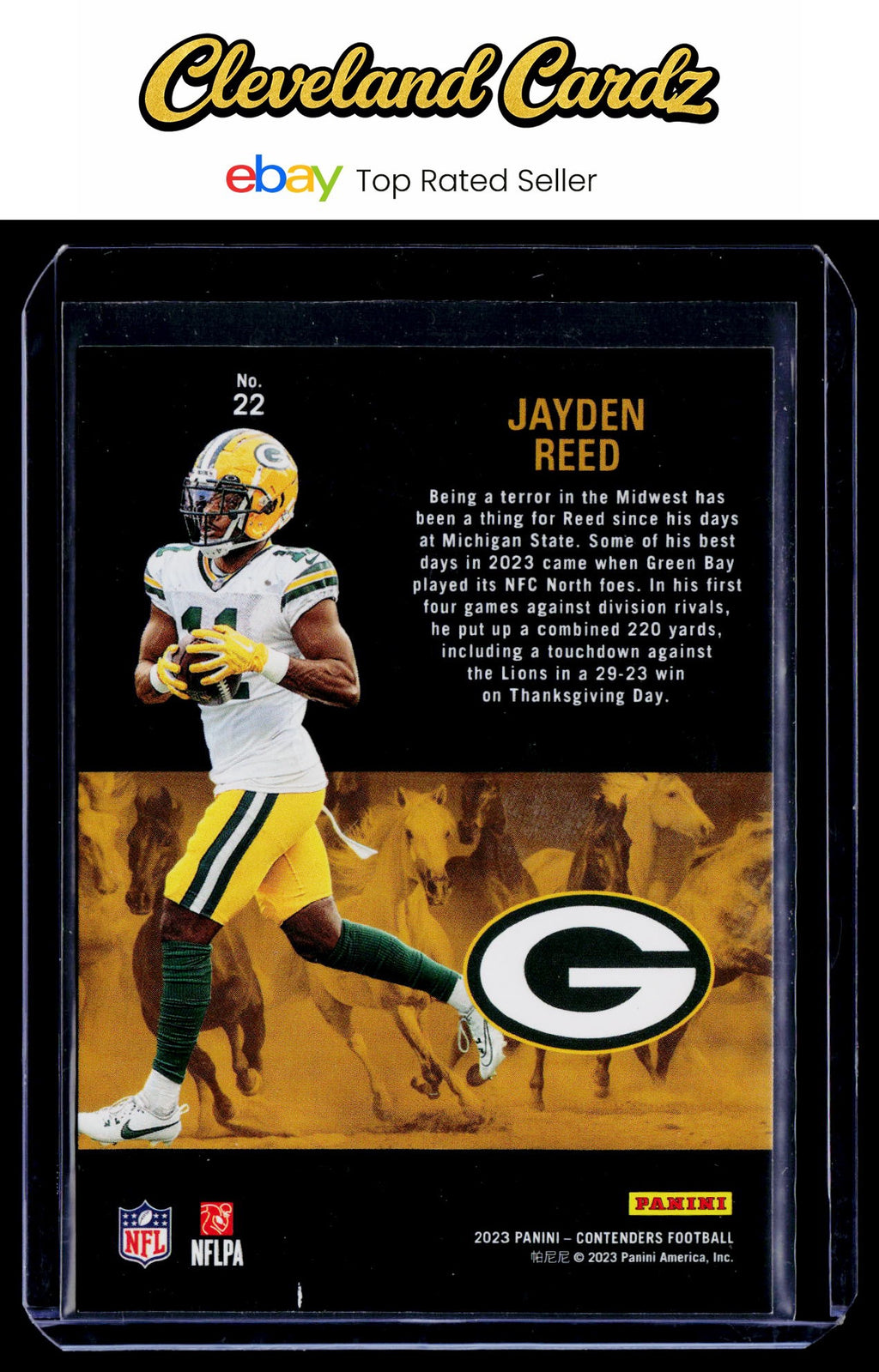 2023 Panini Contenders #22 Jayden Reed Rookie Stallions