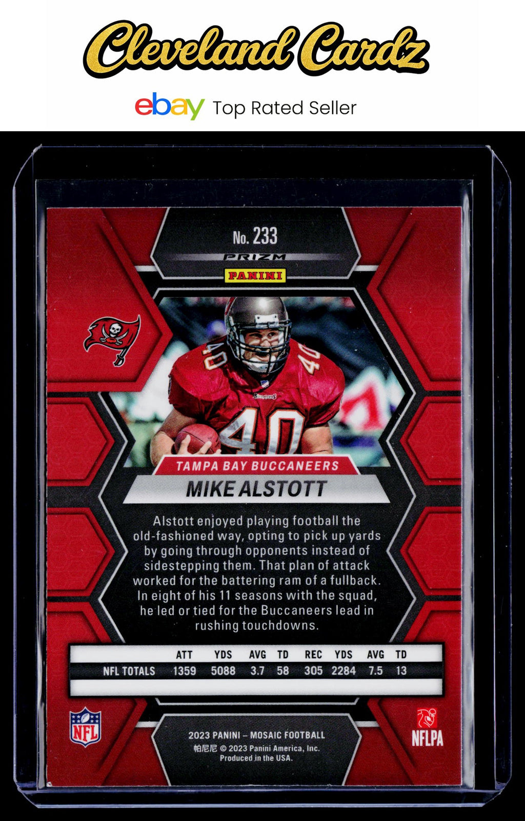 2023 Panini Mosaic #233 Mike Alstott Camo Pink Mosaic