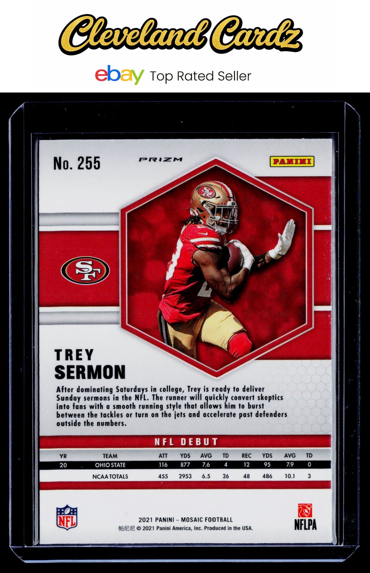 2021 Panini Mosaic #255 Trey Sermon Prizm