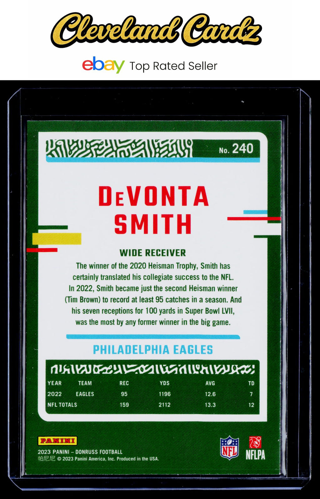 2023 Donruss #240 DeVonta Smith Press Proof Blue