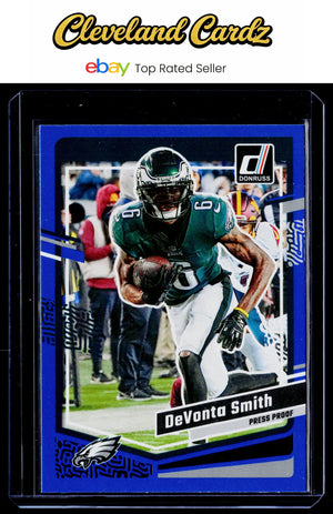 2023 Donruss #240 DeVonta Smith Press Proof Blue