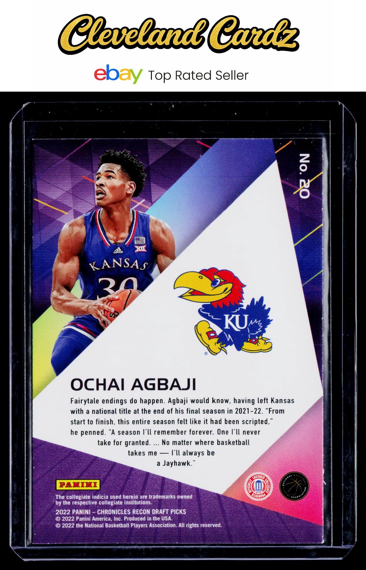 2022 Panini Chronicles Draft Picks #20 Ochai Agbaji Recon RC