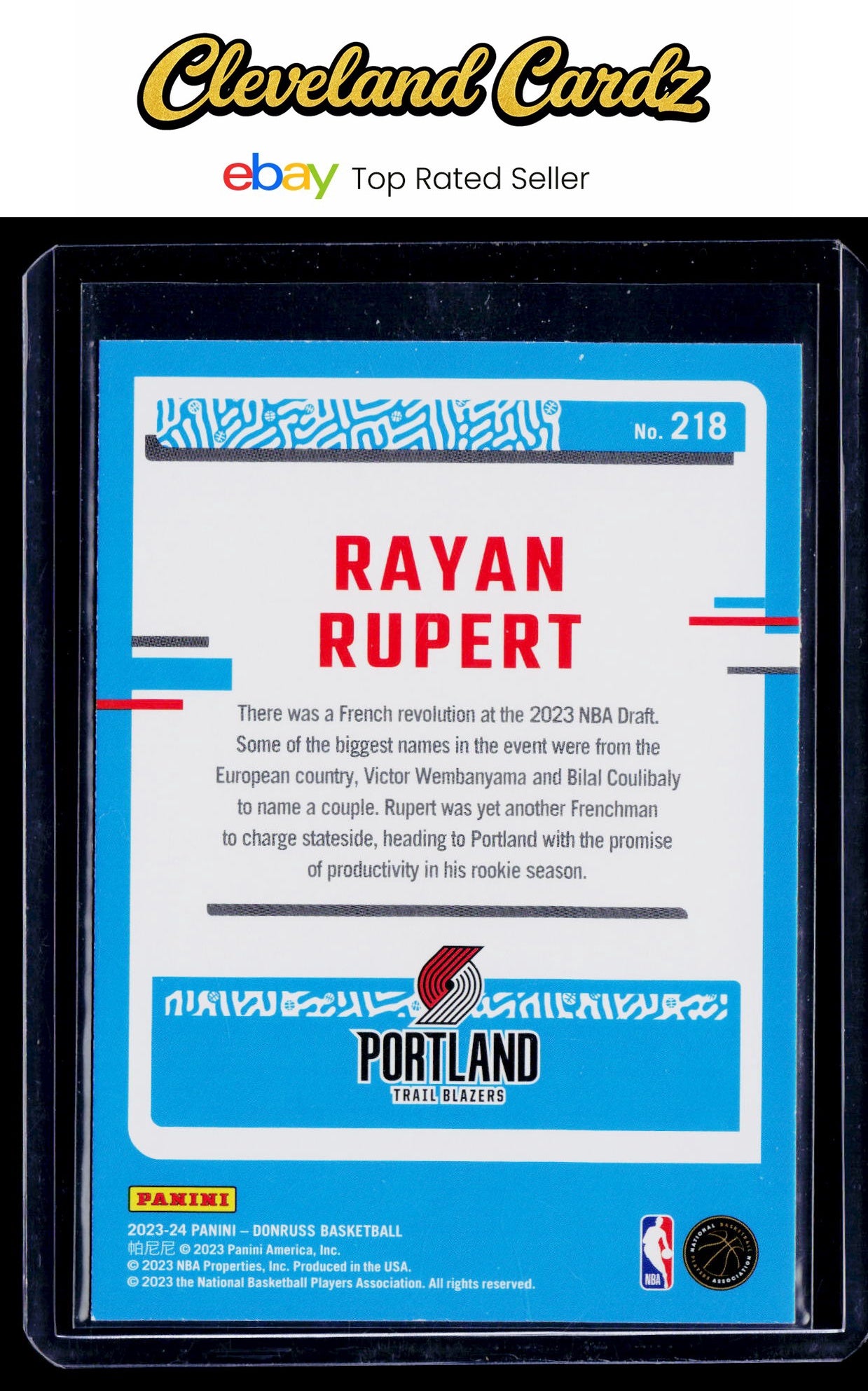 2023-24 Donruss #218 Rayan Rupert RC