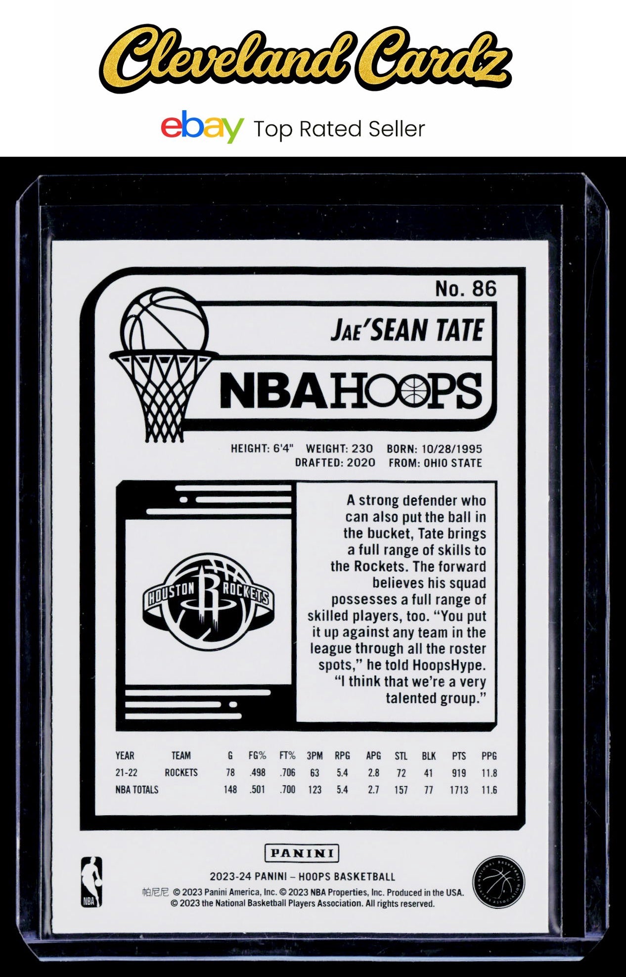 2023-24 Hoops #86 Jae'Sean Tate