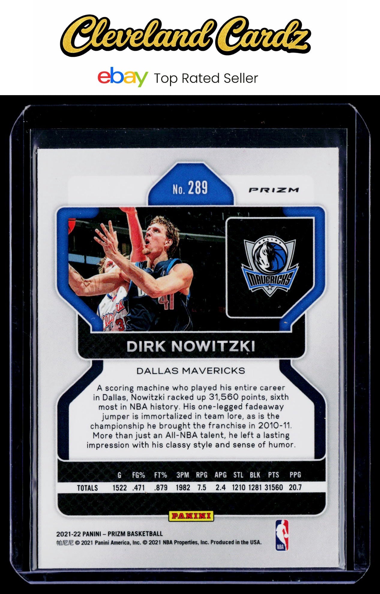 2021-22 Panini Prizm #289 Dirk Nowitzki Green