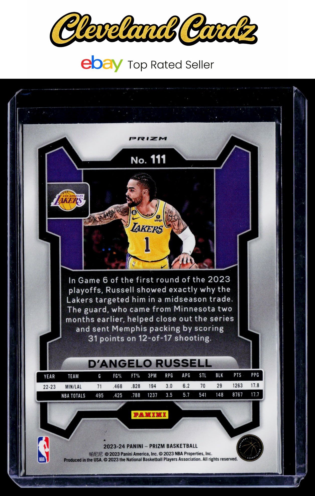 2023-24 Panini Prizm #111 D'Angelo Russell Prizms Silver