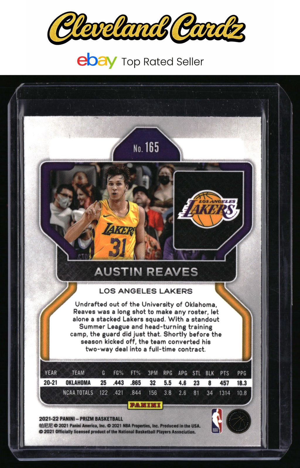 2021-22 Panini Prizm #165 Austin Reaves RC