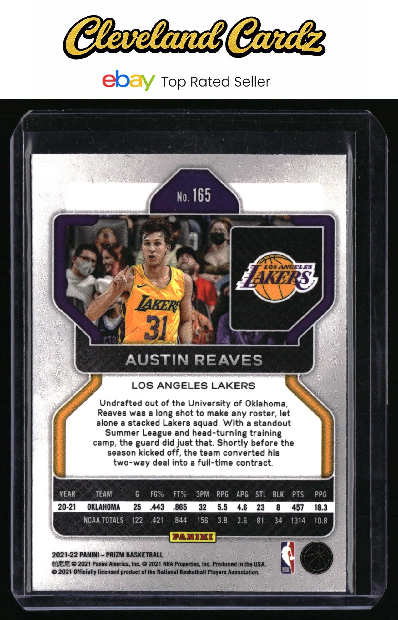 2021-22 Panini Prizm #165 Austin Reaves RC
