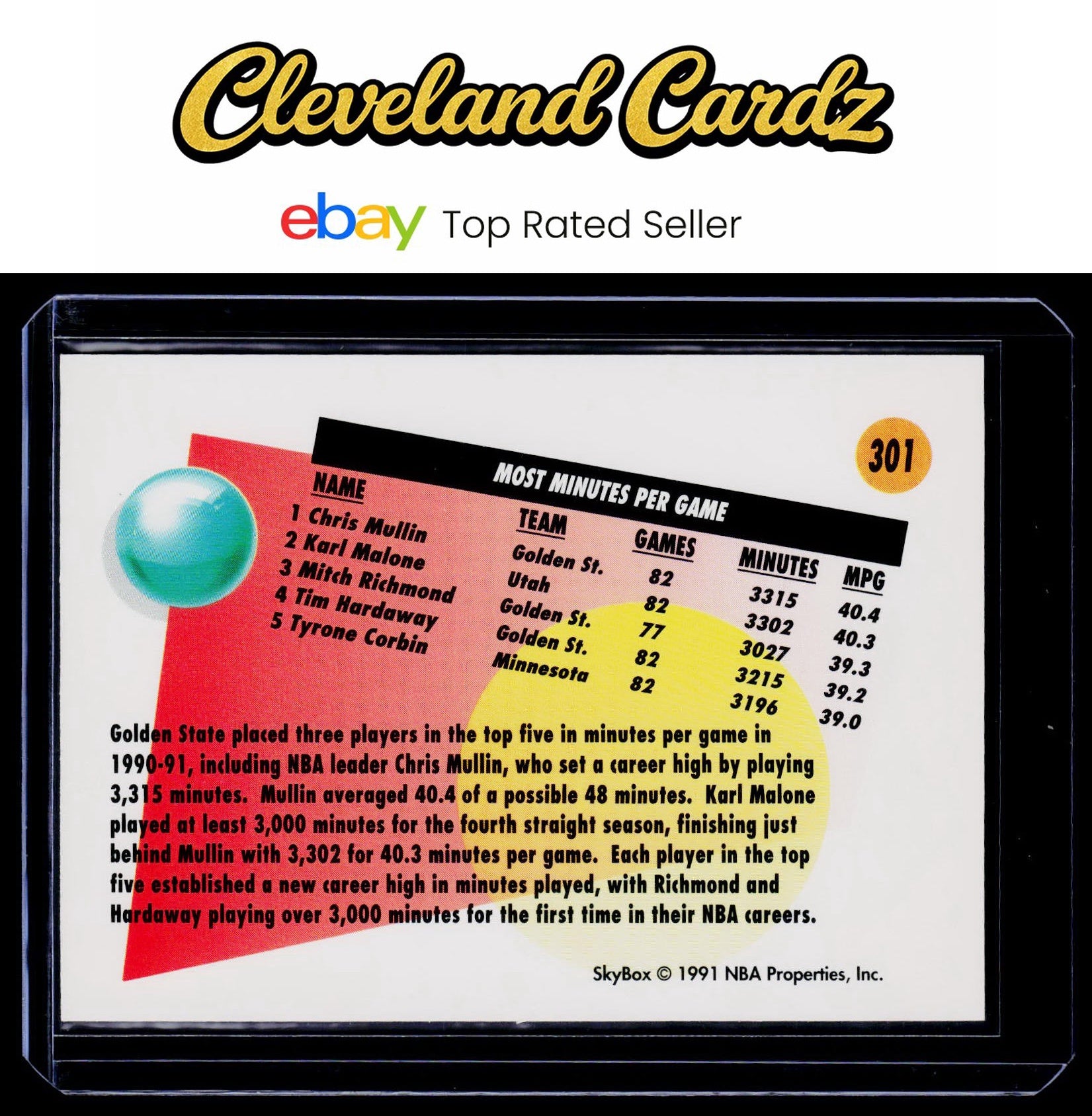 1991-92 SkyBox #301 Chris Mullin