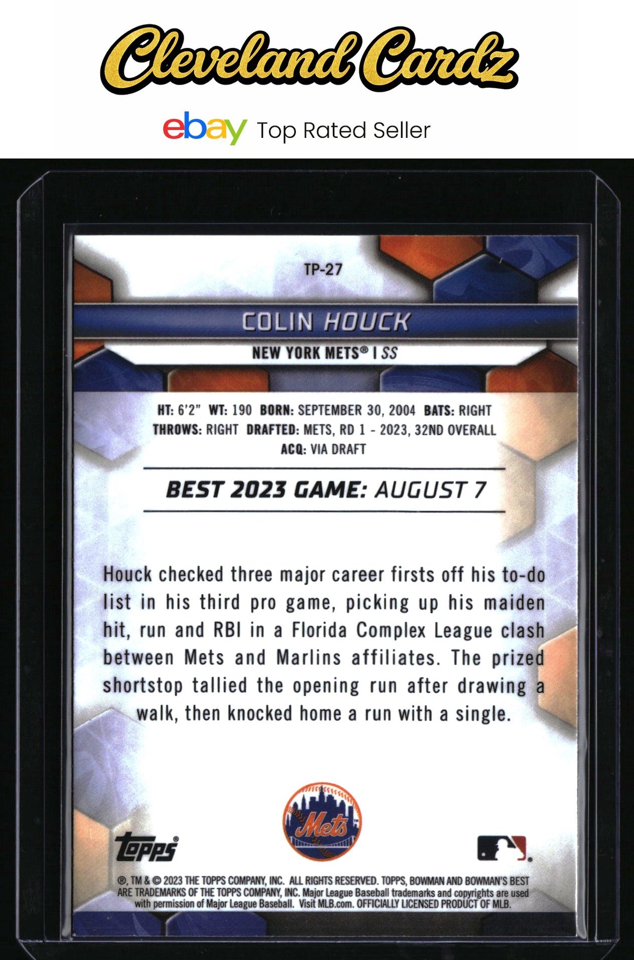 2023 Bowman's Best #TP-27 Colin Houck Top Prospects