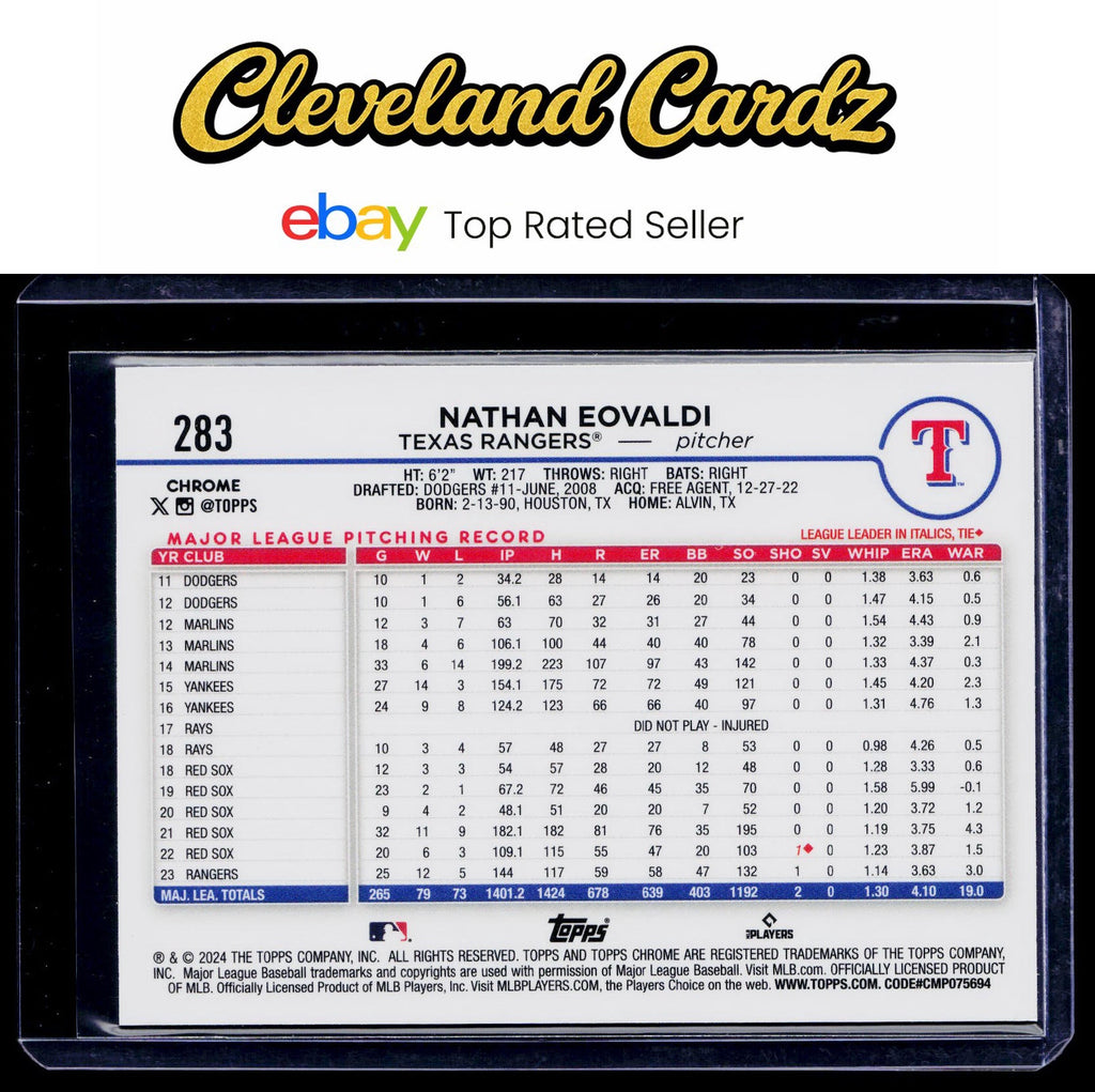 2024 Topps Chrome #283 Nathan Eovaldi Prism Refractors