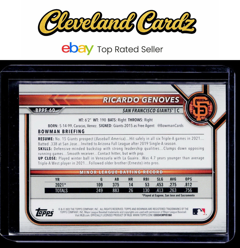 2022 Bowman 1st Edition #BPPF-60 Ricardo Genoves Sky Blue Foil