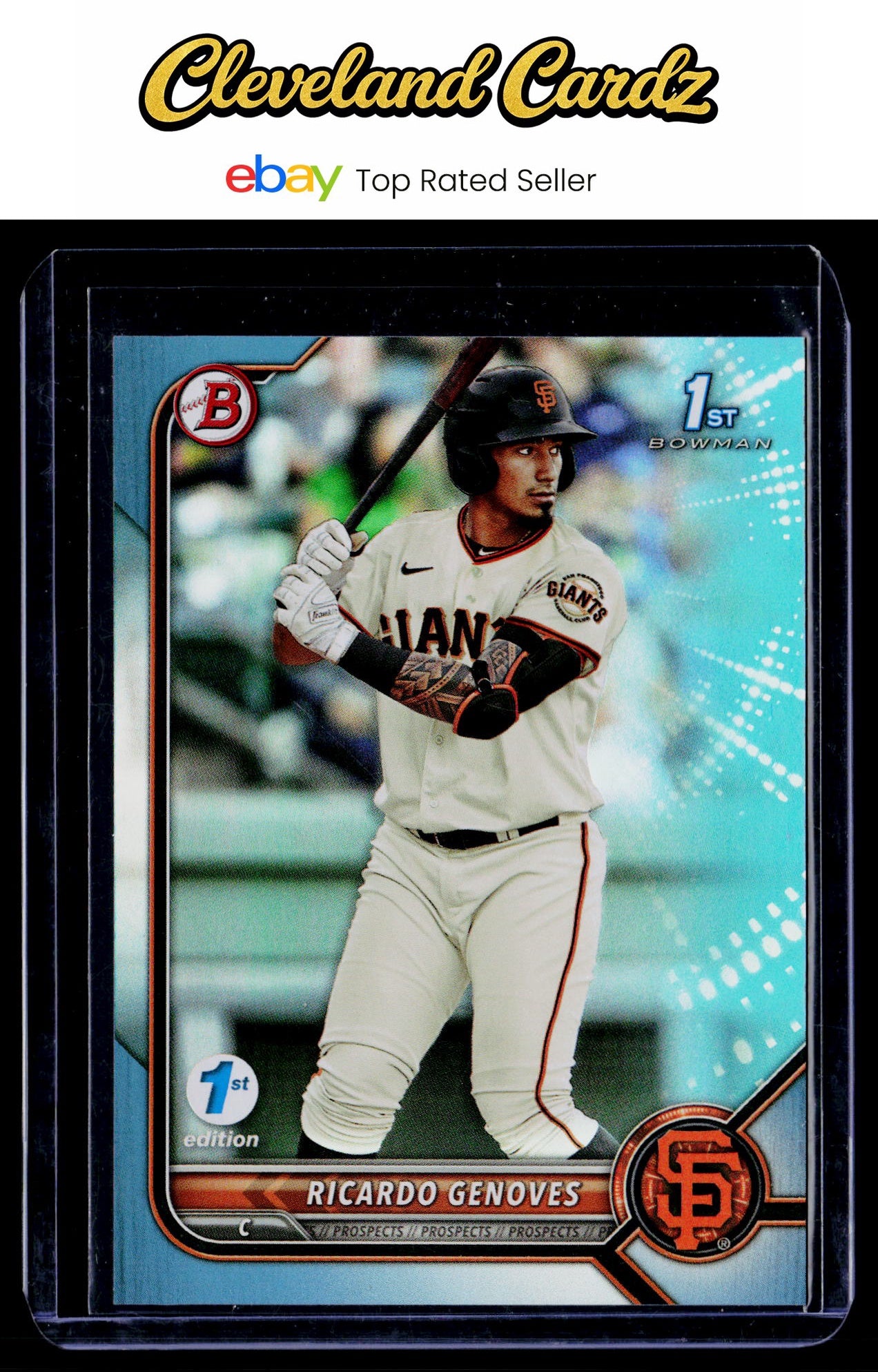 2022 Bowman 1st Edition #BPPF-60 Ricardo Genoves Sky Blue Foil