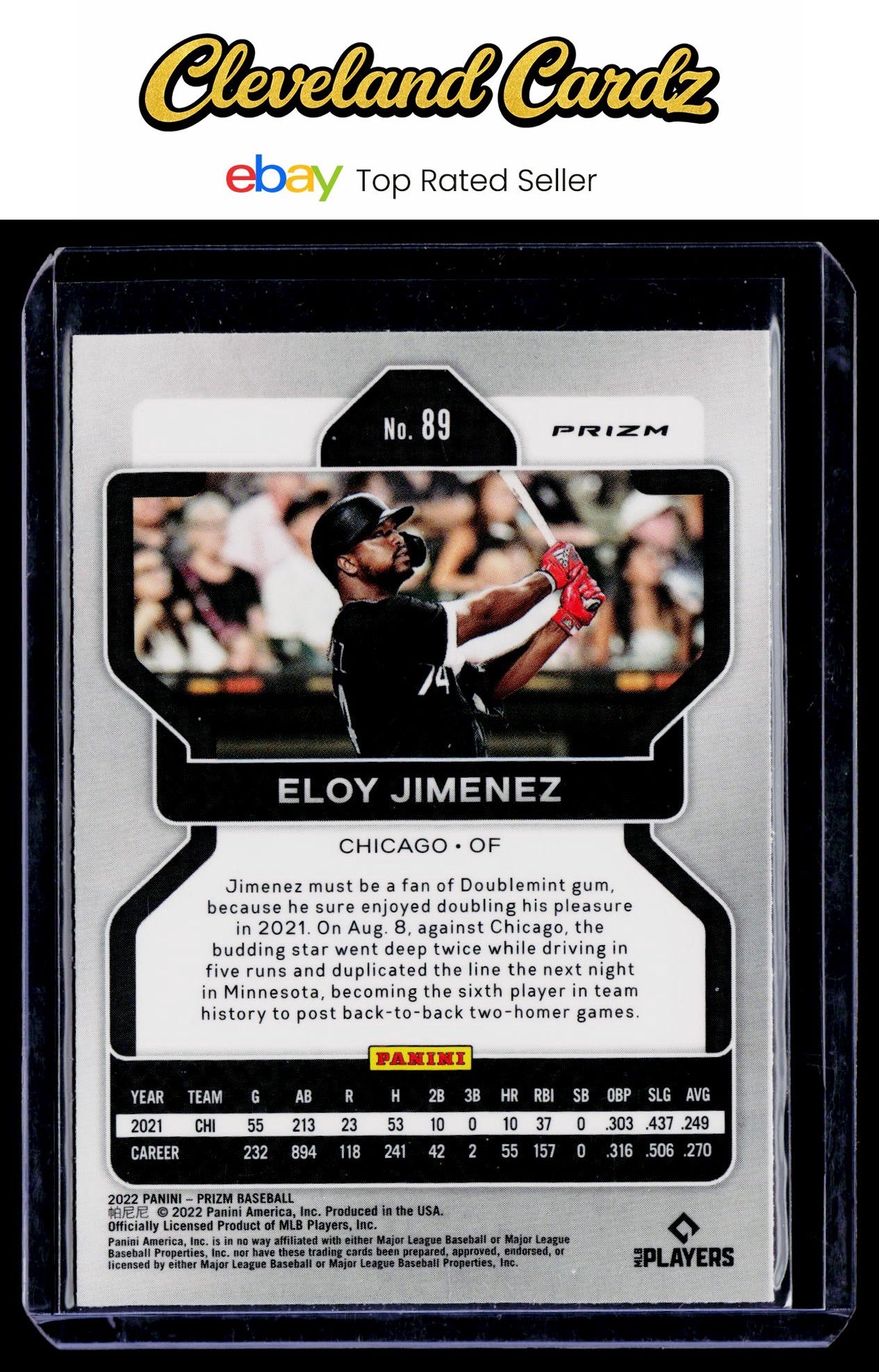 2022 Panini Prizm #89 Eloy Jimenez Blue Prizm