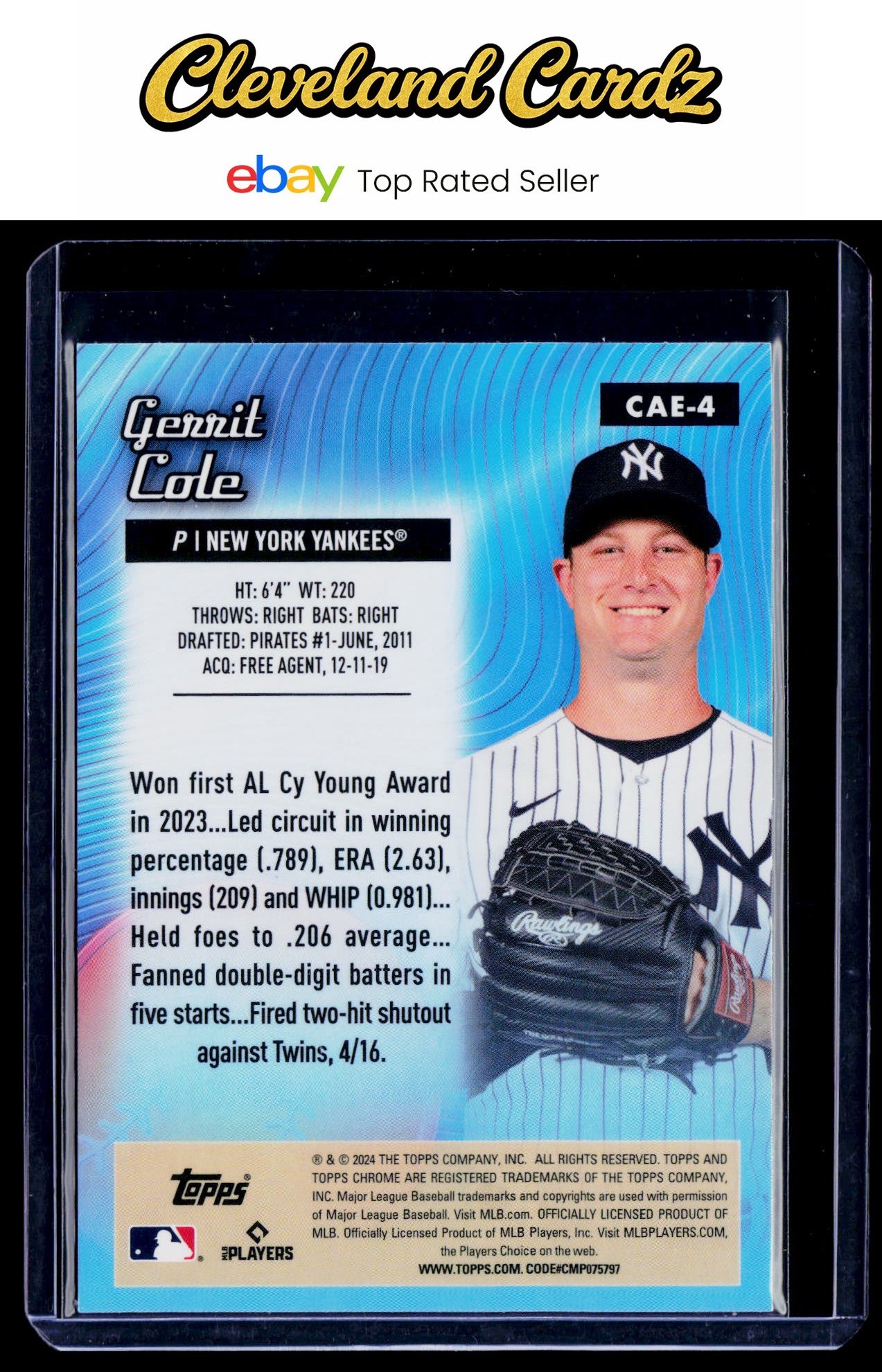 2024 Topps Chrome #CAE-4 Gerrit Cole Chrome All-Etch