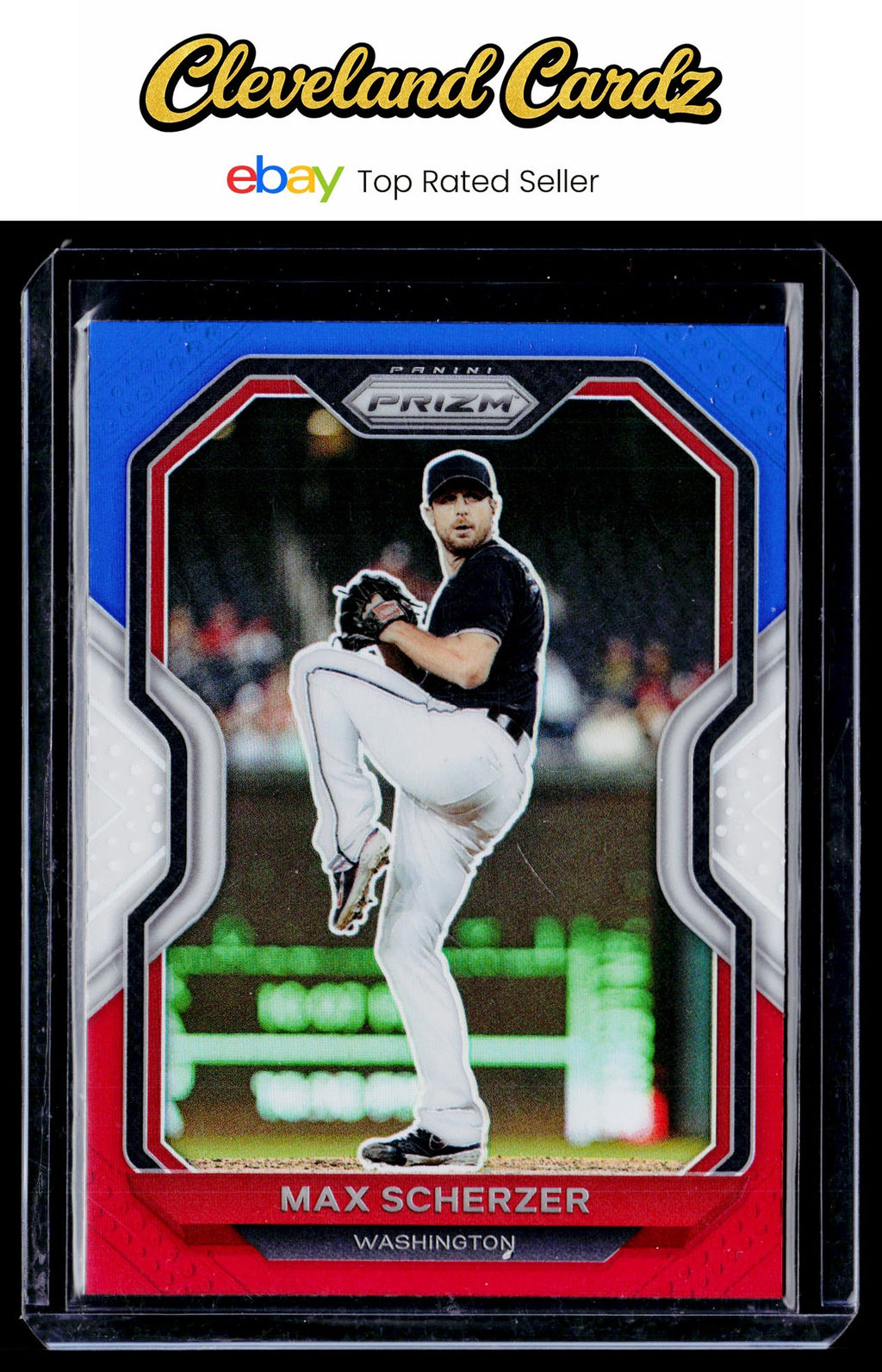 2021 Panini Prizm #32 Max Scherzer Red/White/Blue Prizm