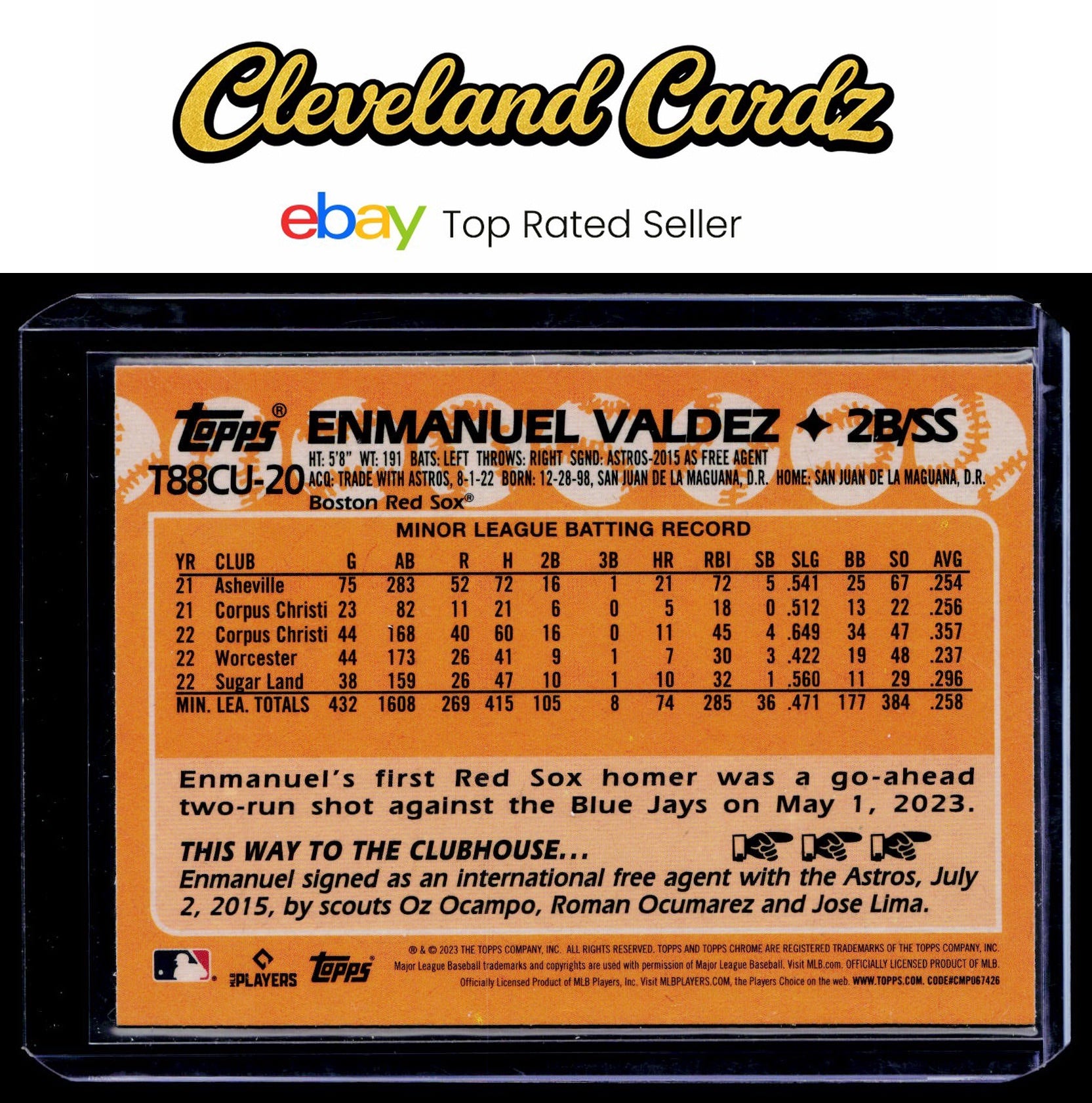 2023 Topps Update #T88CU-20 Enmanuel Valdez 1988 Topps Baseball 35th Anniversary