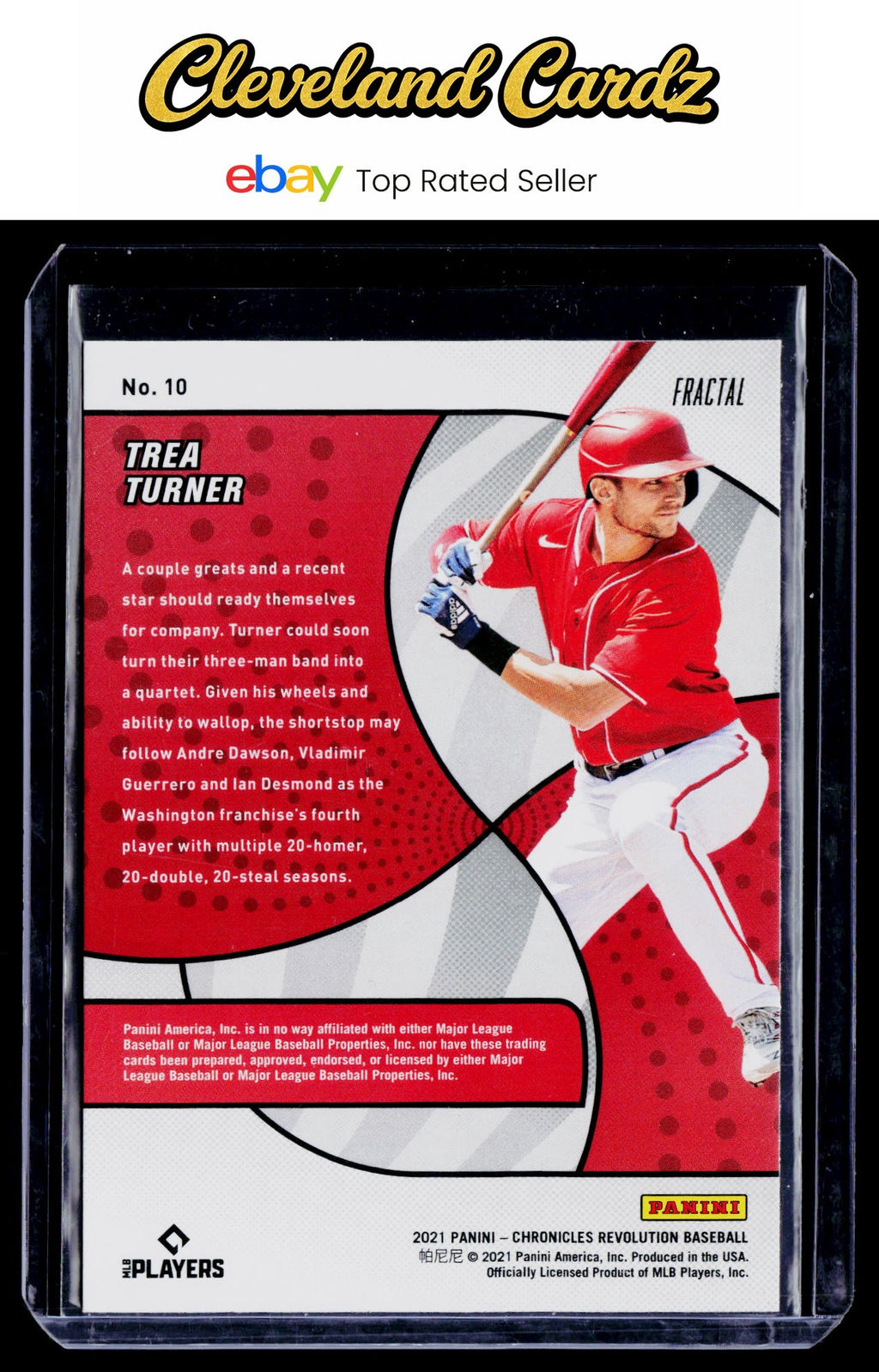 2021 Panini Chronicles #10 Trea Turner Revolution Fractal