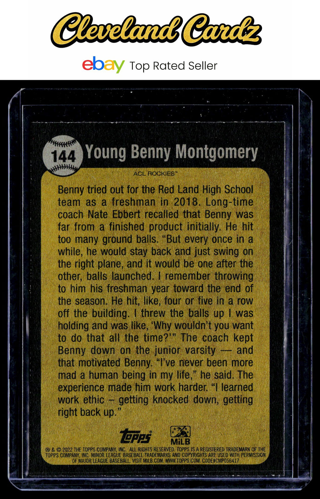 2022 Topps Heritage Minor League #144 Benny Montgomery