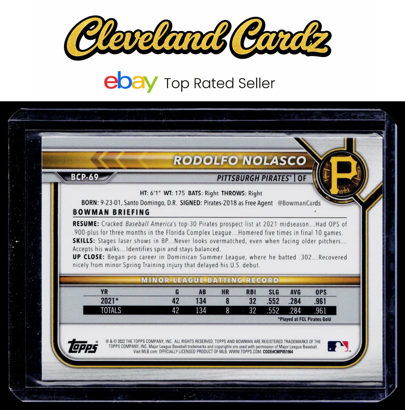 2022 Bowman Sapphire Edition #BCP-69 Rodolfo Nolasco
