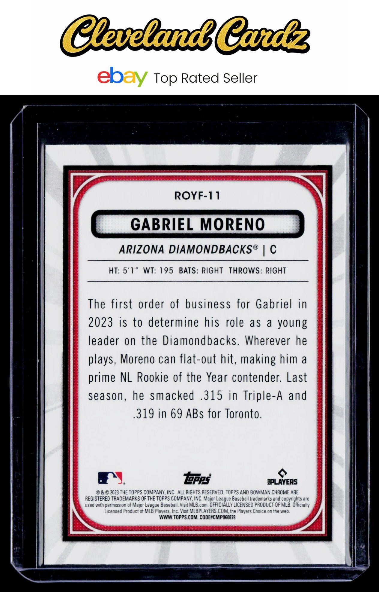 2023 Bowman #ROYF-11 Gabriel Moreno Rookie of the Year Favorites Mojo Refractors