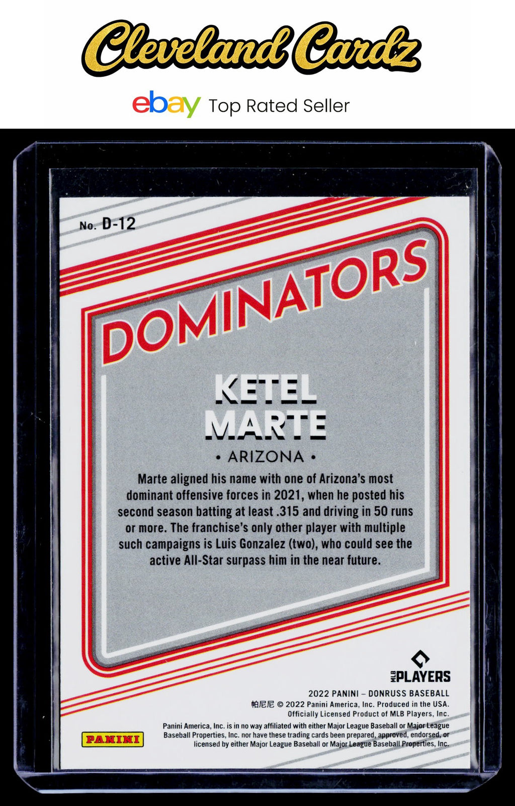 2022 Donruss #D-12 Ketel Marte Dominators Pink Fireworks