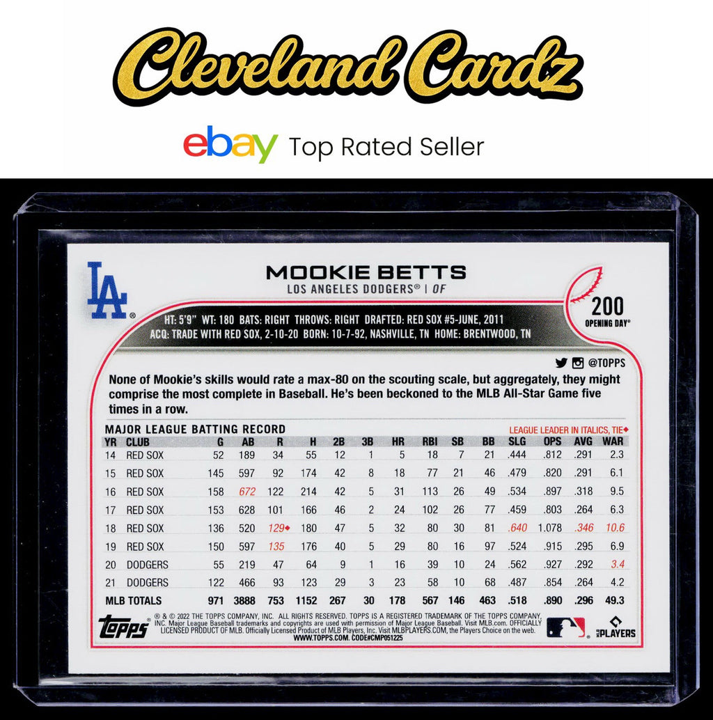 2022 Topps #50 Mookie Betts  582 Montgomery
