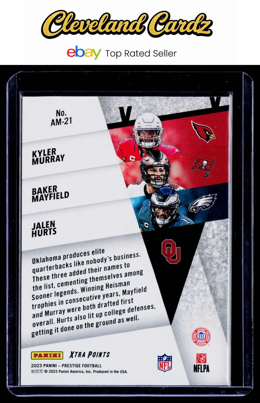 2023 Panini Prestige #AM-21 Baker Mayfield/Jalen Hurts/Kyler Murray Alma Maters