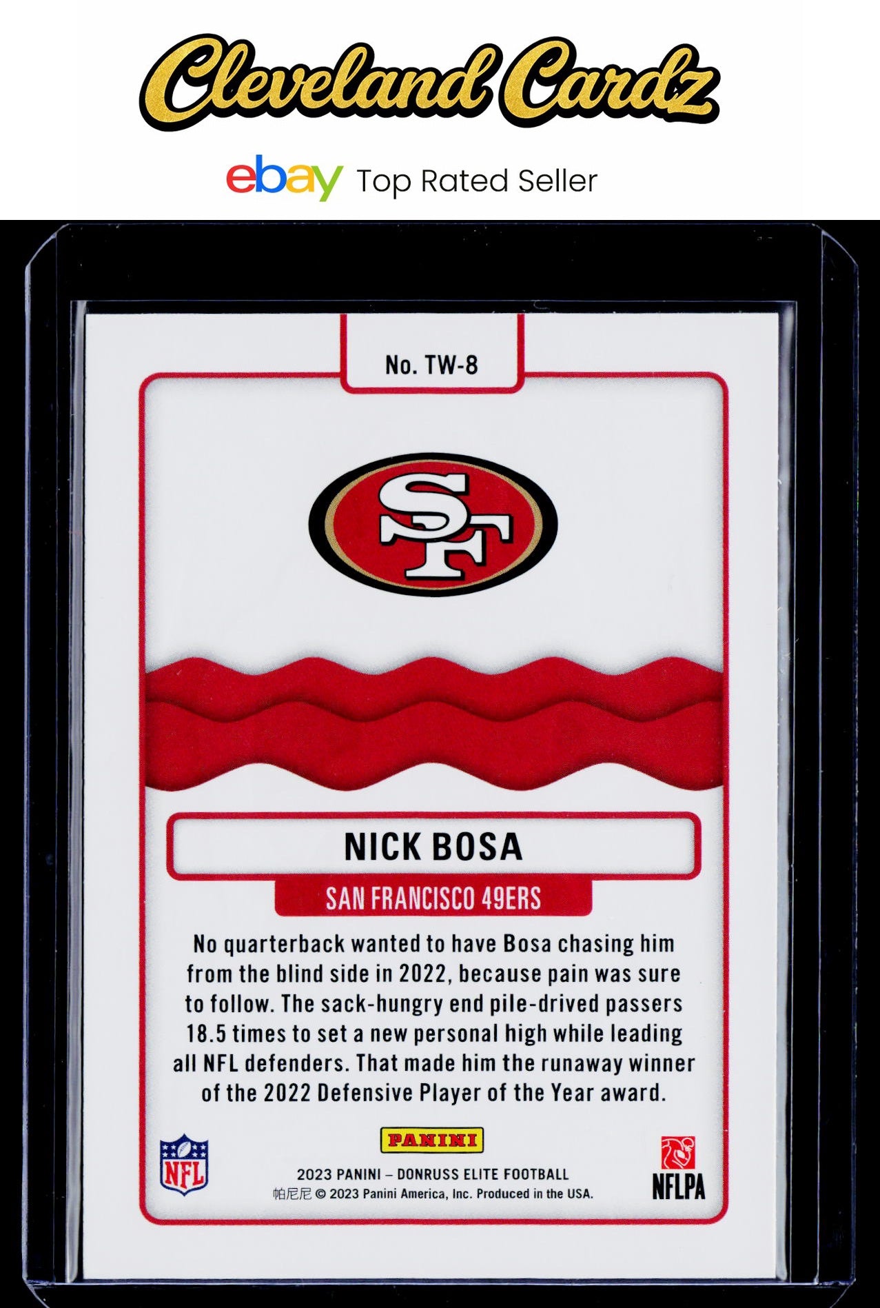 2023 Donruss Elite #TW-8 Nick Bosa Title Waves Green