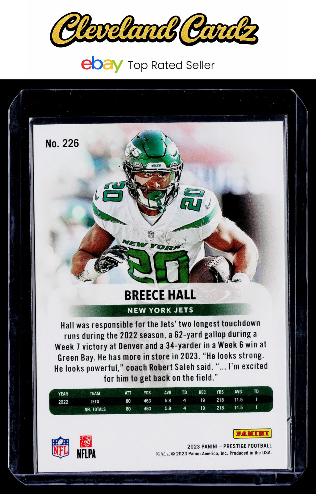 2023 Panini Prestige #226 Breece Hall Xtra Points Diamond
