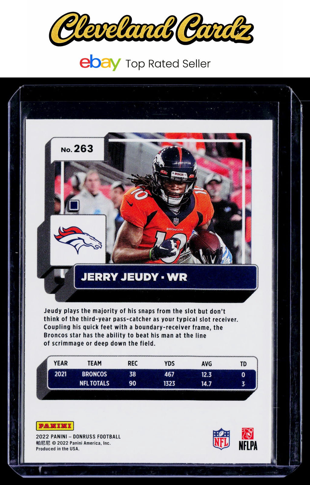 2022 Donruss #263 Jerry Jeudy Blue Press Proof