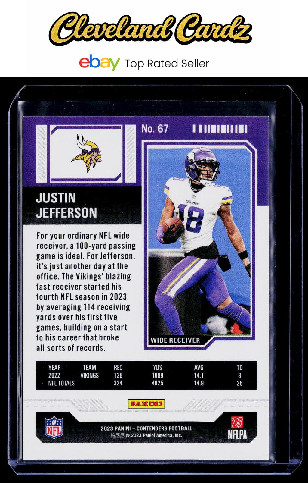 2023 Panini Contenders #67 Justin Jefferson Game Ticket Red