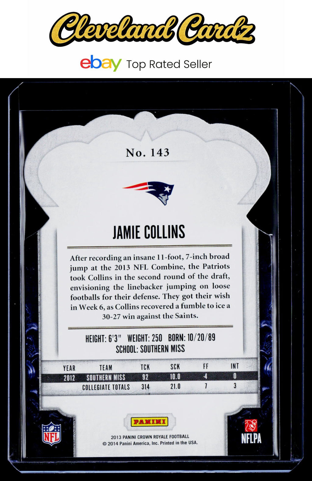 2013 Panini Crown Royale #143 Jamie Collins Bronze (Die Cut Crown) RC