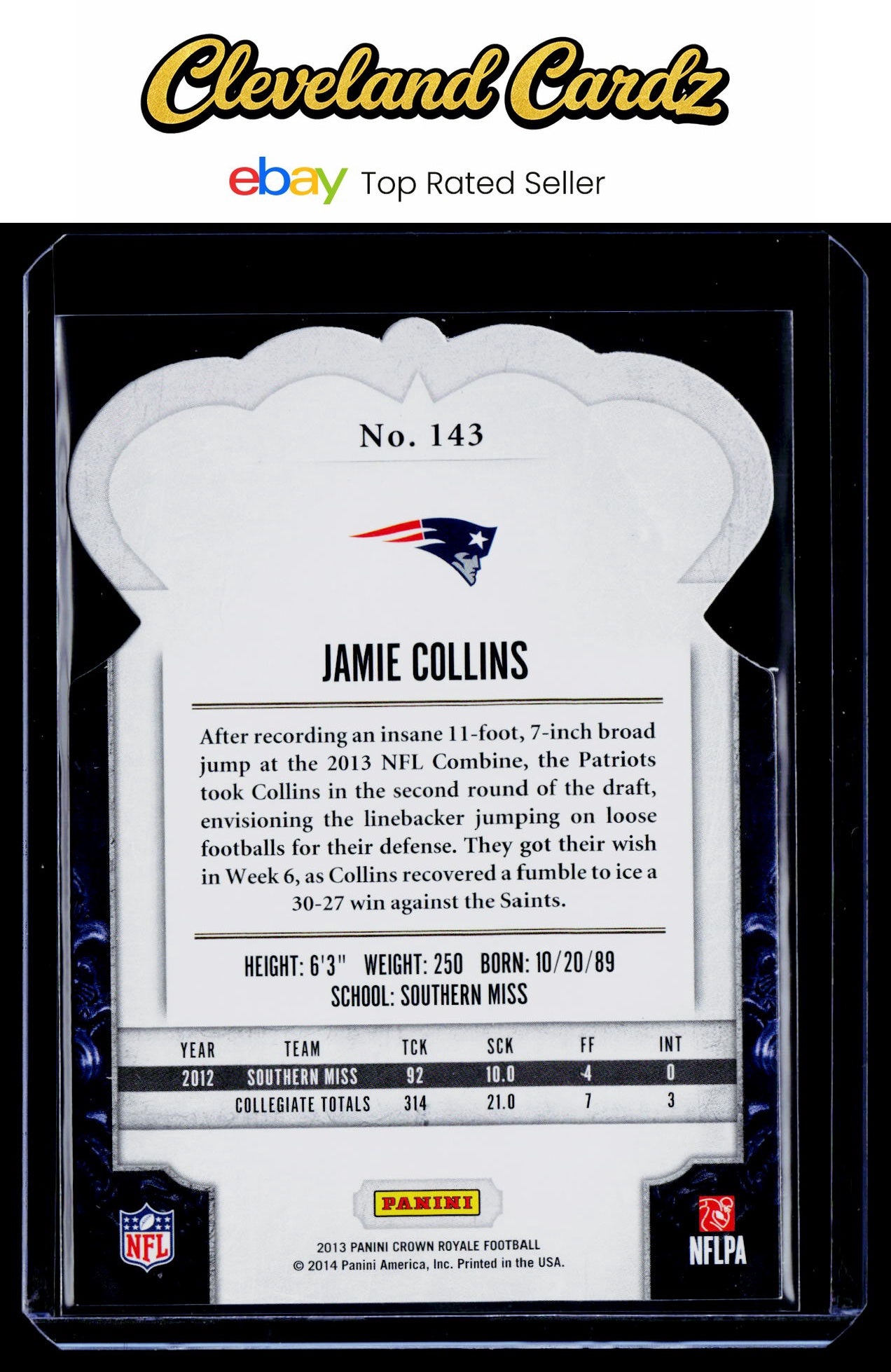 2013 Panini Crown Royale #143 Jamie Collins Bronze (Die Cut Crown) RC