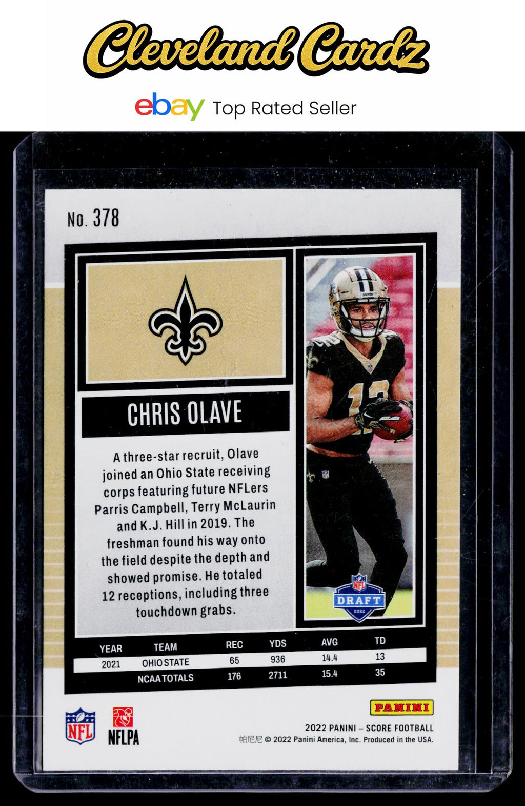 2022 Score #378 Chris Olave RC