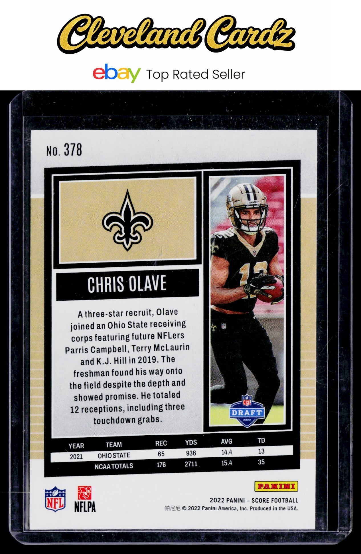 2022 Score #378 Chris Olave RC