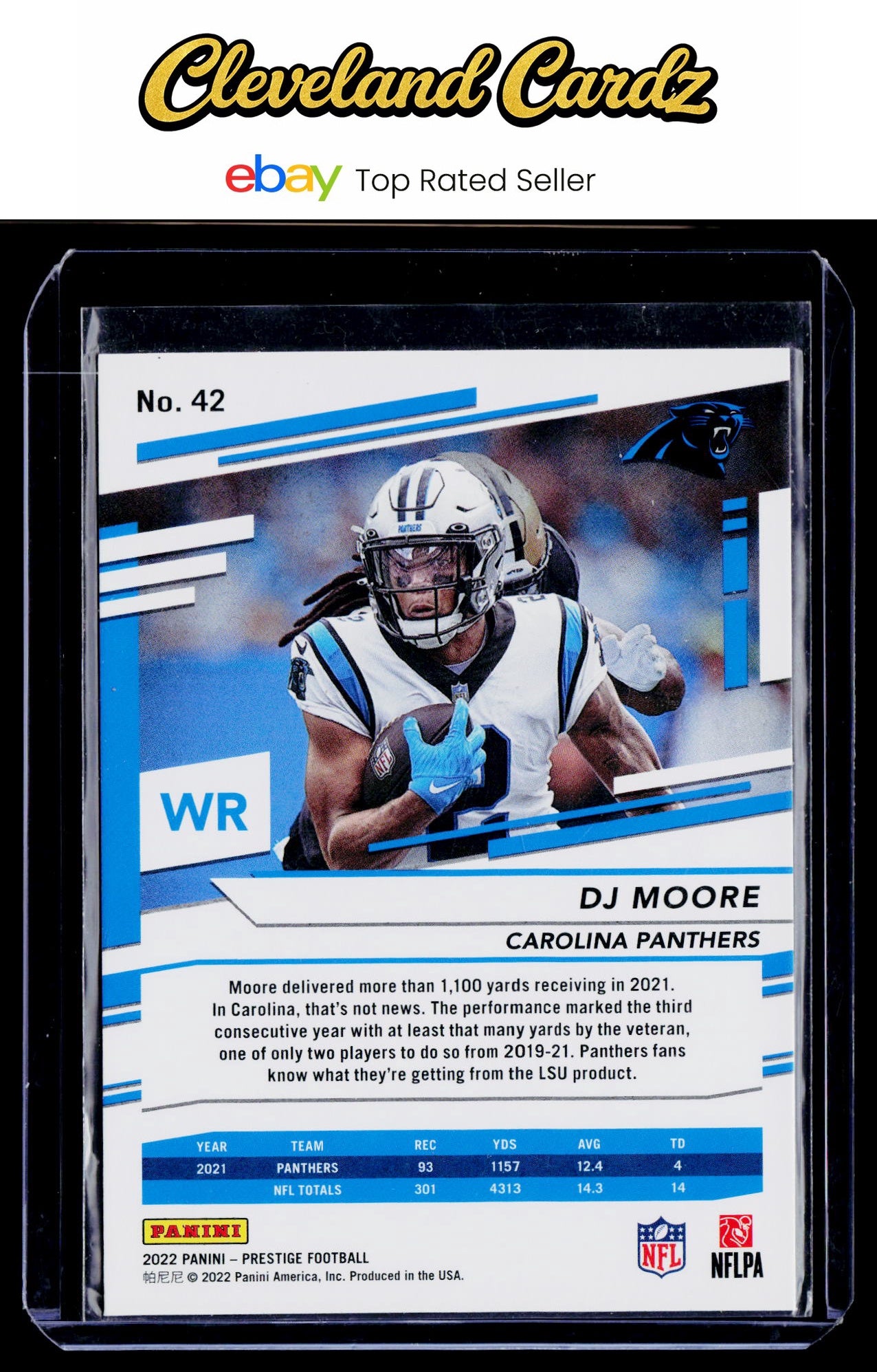 2022 Panini Prestige #42 DJ Moore Xtra Points Astral