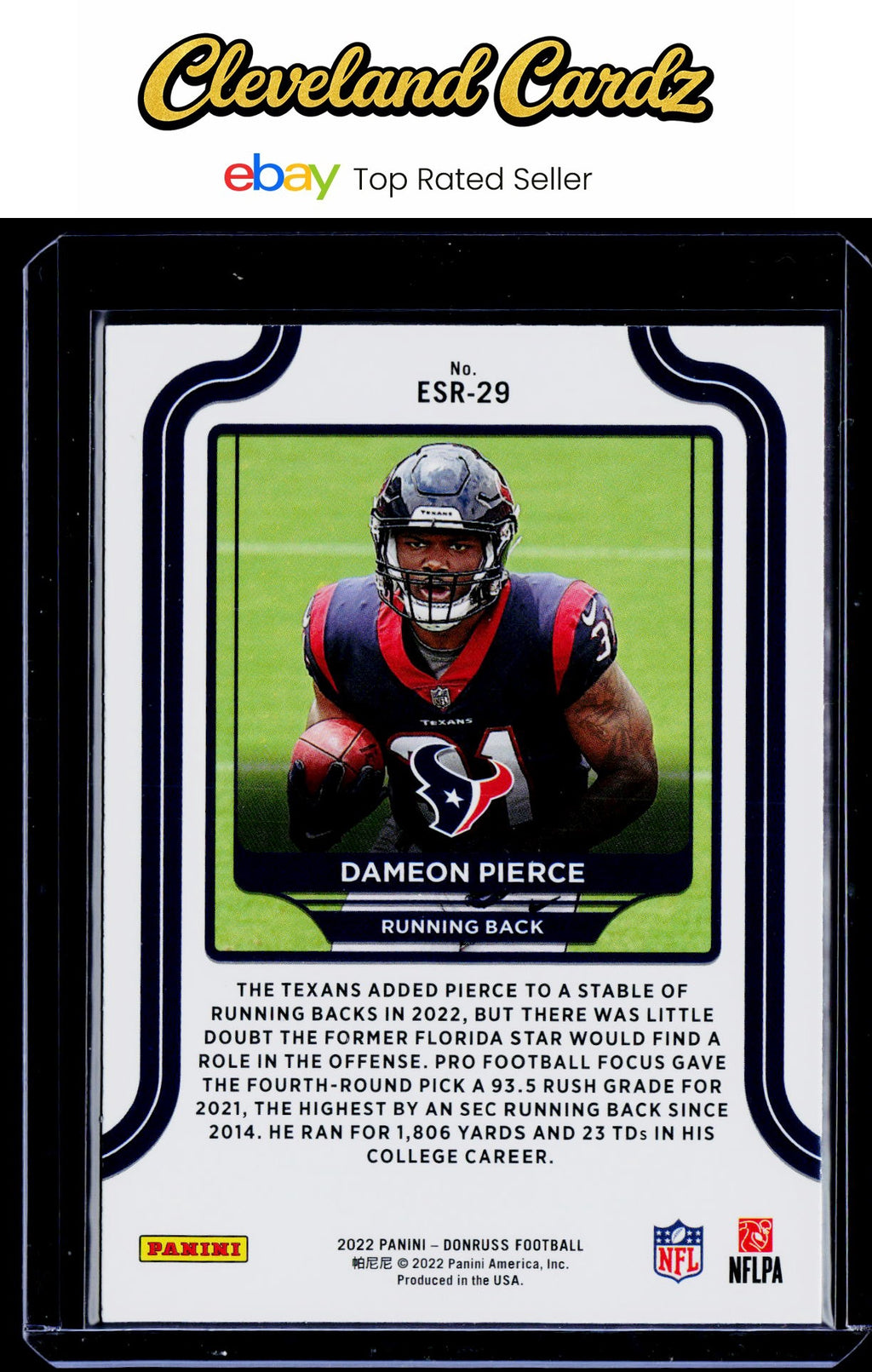 2022 Donruss #ESR-29 Dameon Pierce Elite Series Rookies