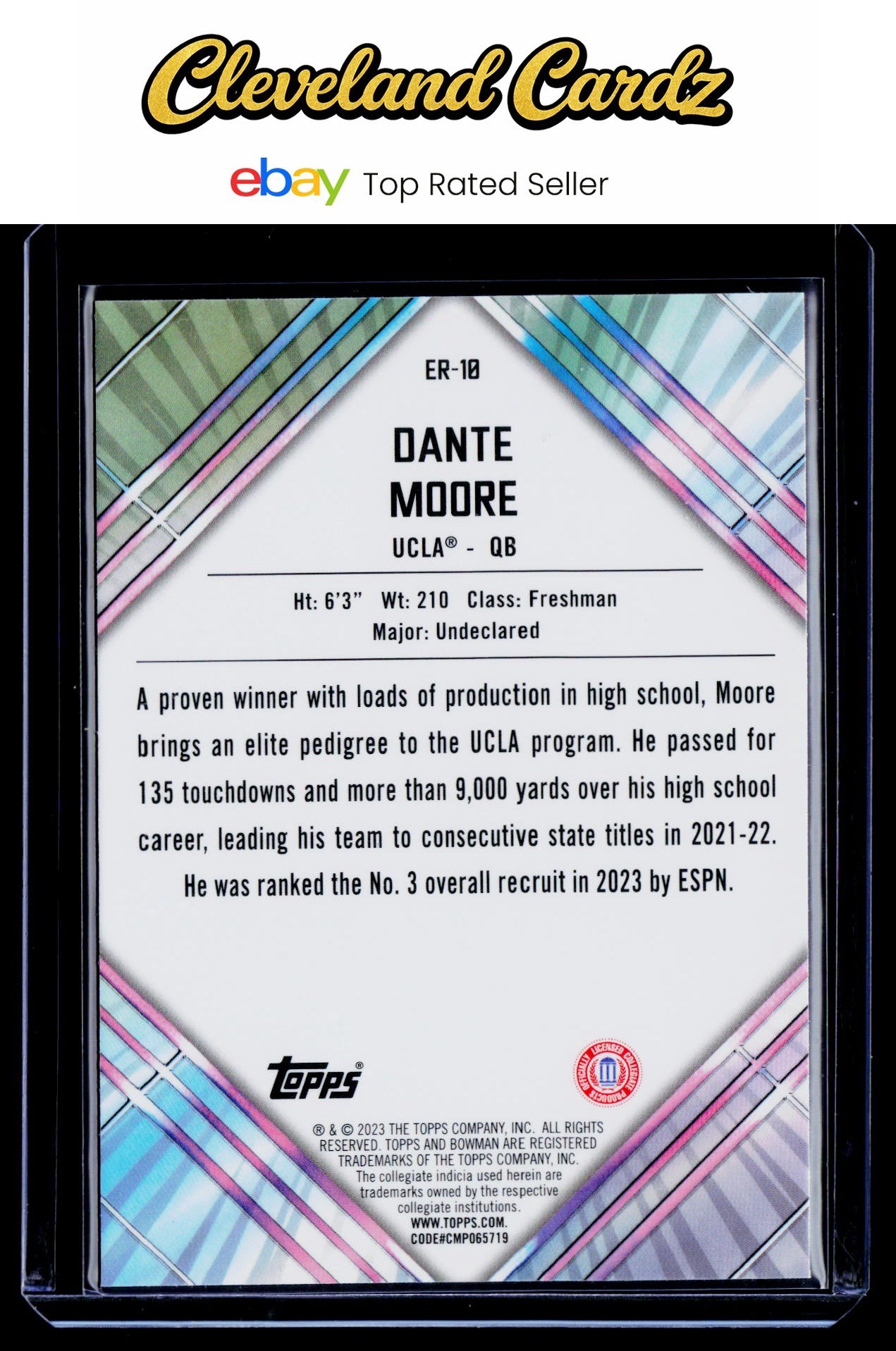 2023 Bowman University Chrome #ER-10 Dante Moore Early Risers
