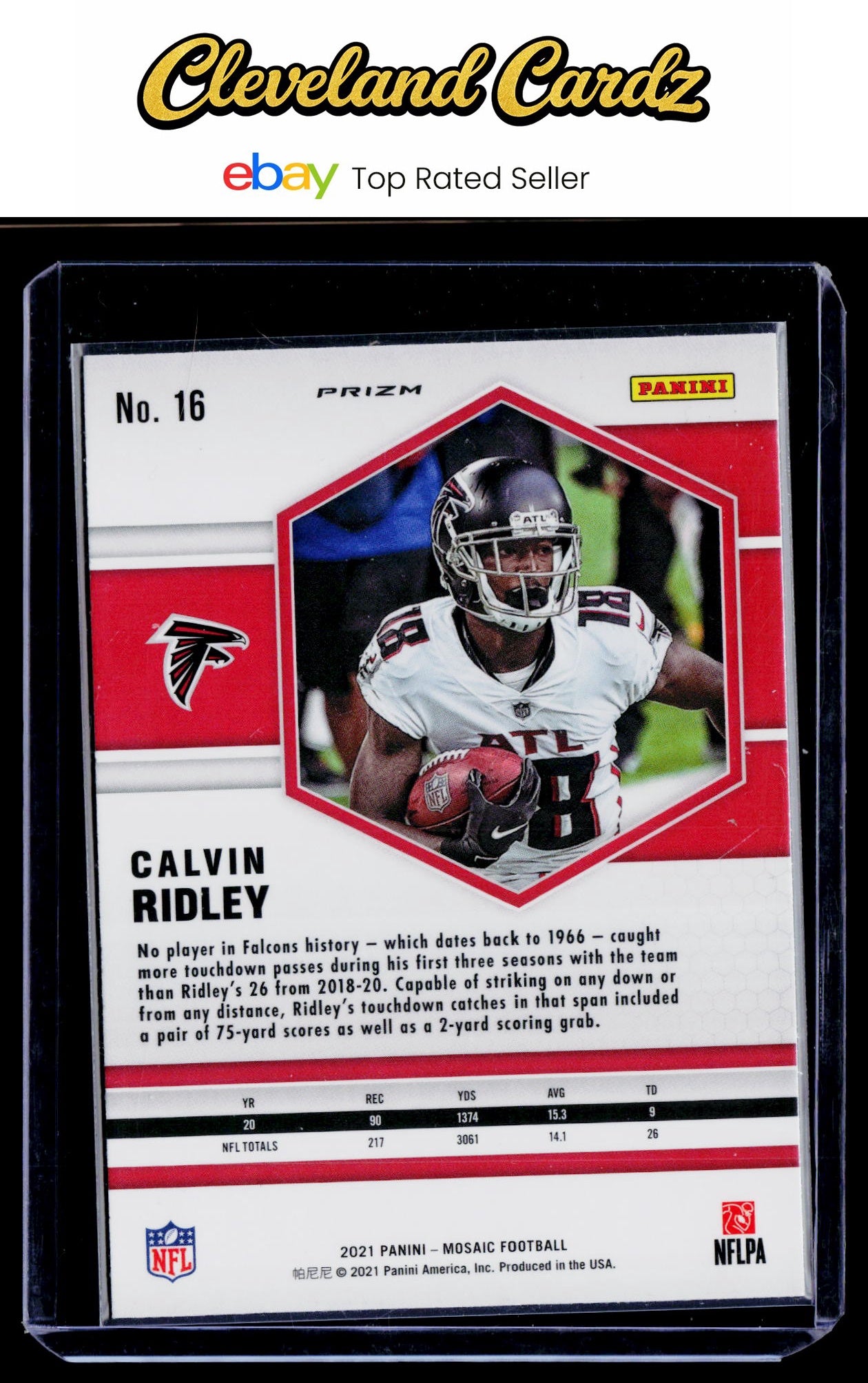 2021 Panini Mosaic #16 Calvin Ridley Prizm Green