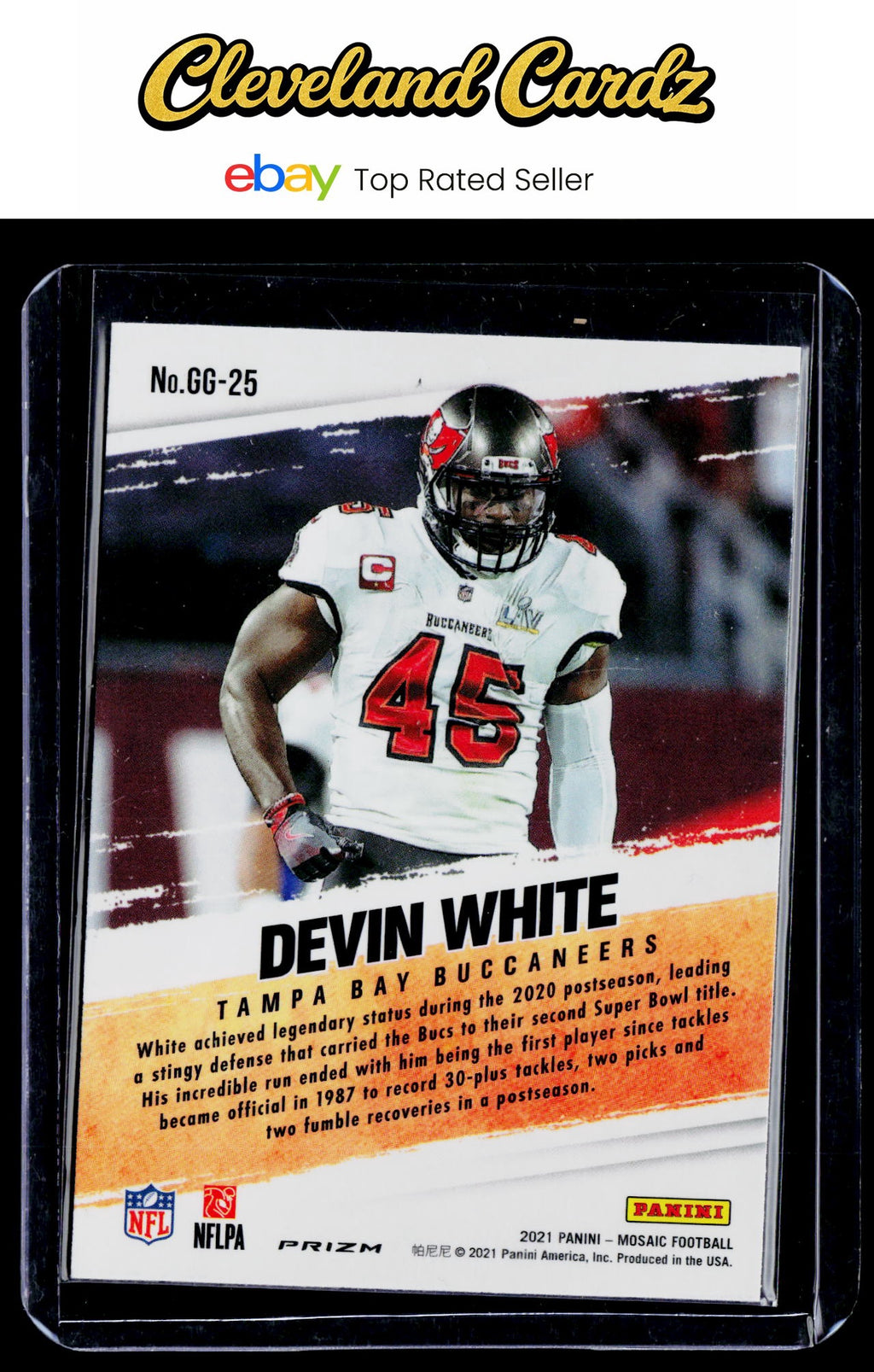 2021 Panini Mosaic #GG-25 Devin White Got Game? Mosaic Green