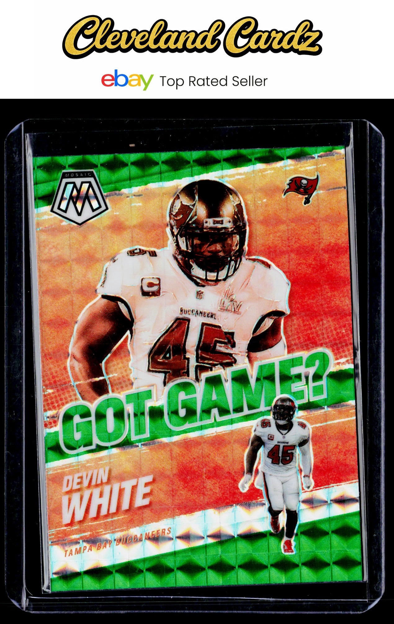 2021 Panini Mosaic #GG-25 Devin White Got Game? Mosaic Green