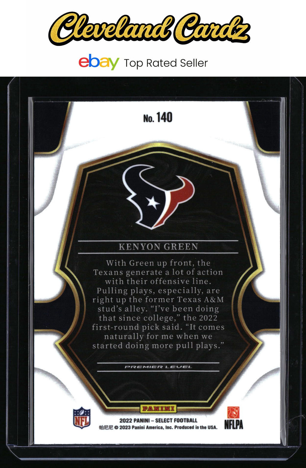 2022 Panini Select #140 Kenyon Green RC