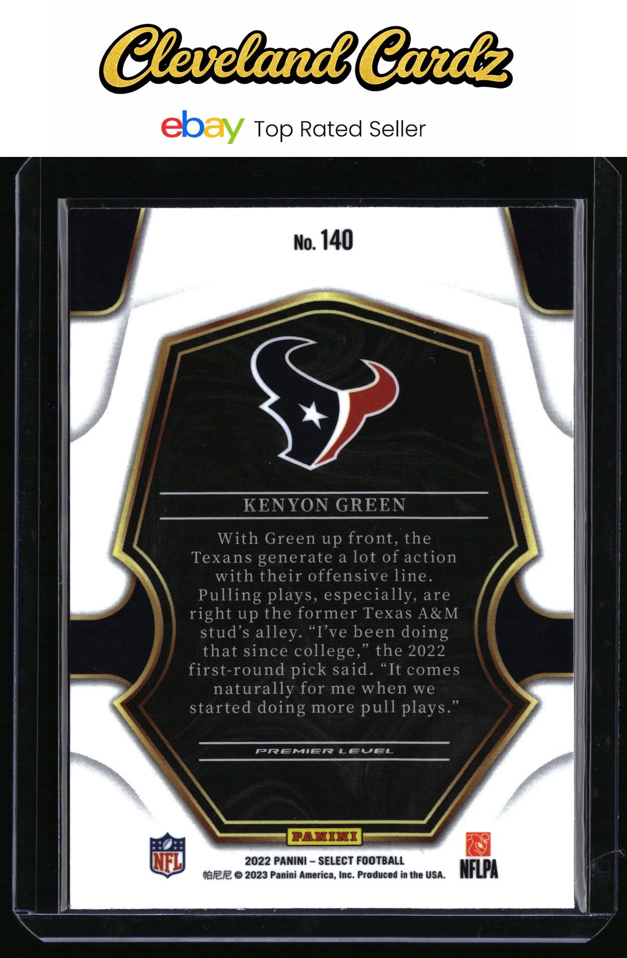 2022 Panini Select #140 Kenyon Green RC