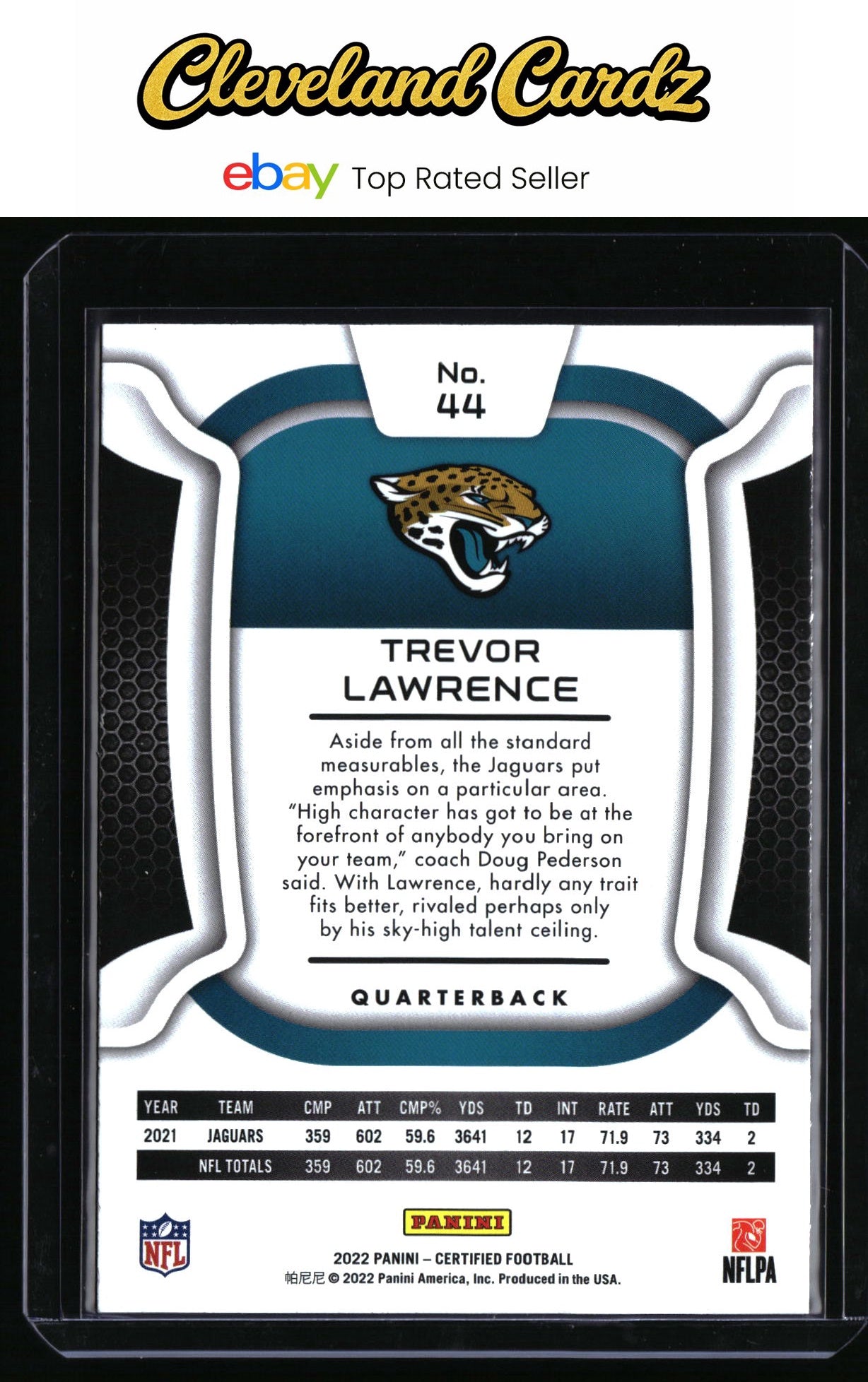 2022 Panini Certified #44 Trevor Lawrence