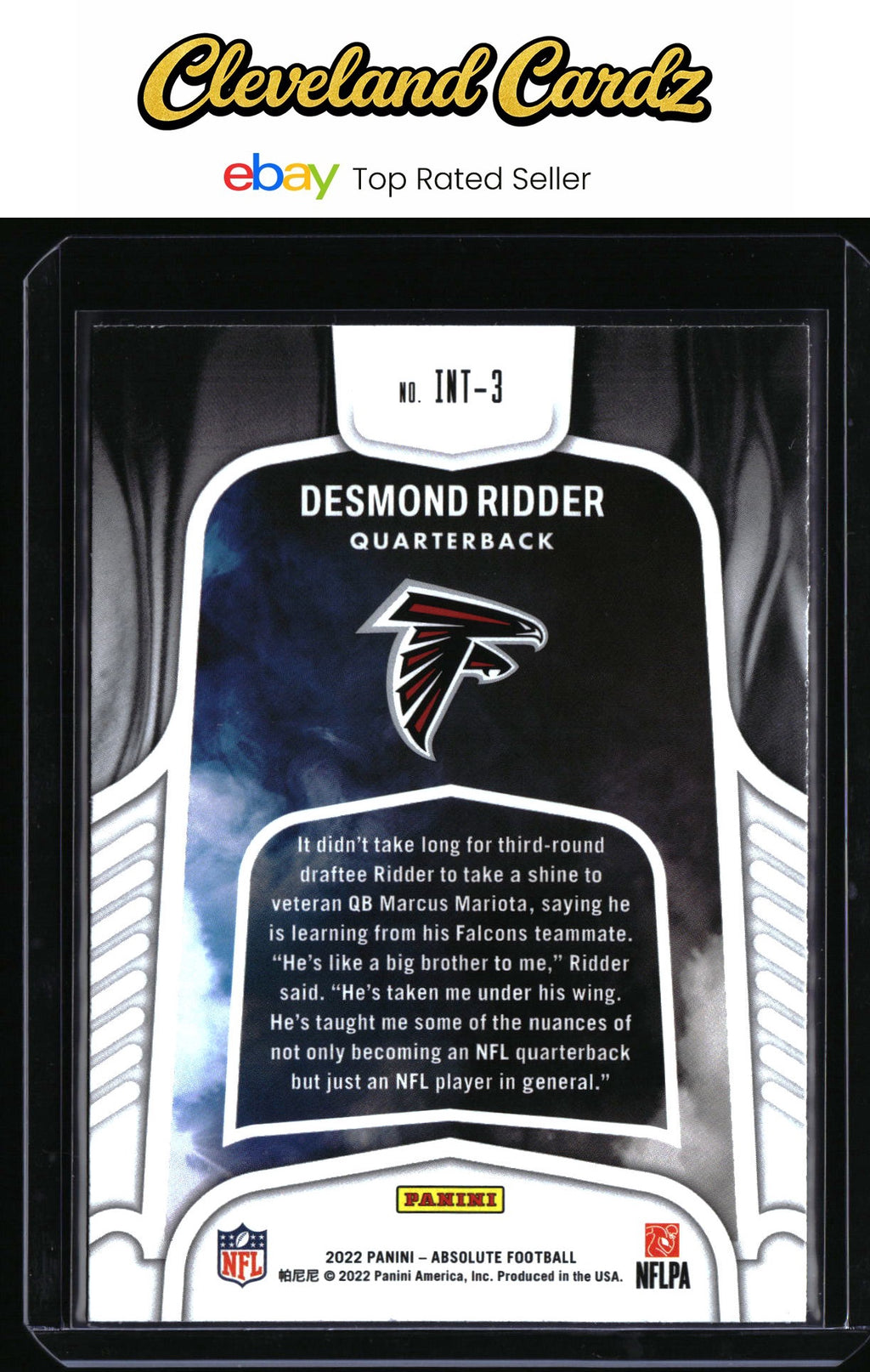 2022 Panini Absolute #INT-3 Desmond Ridder Introductions RC