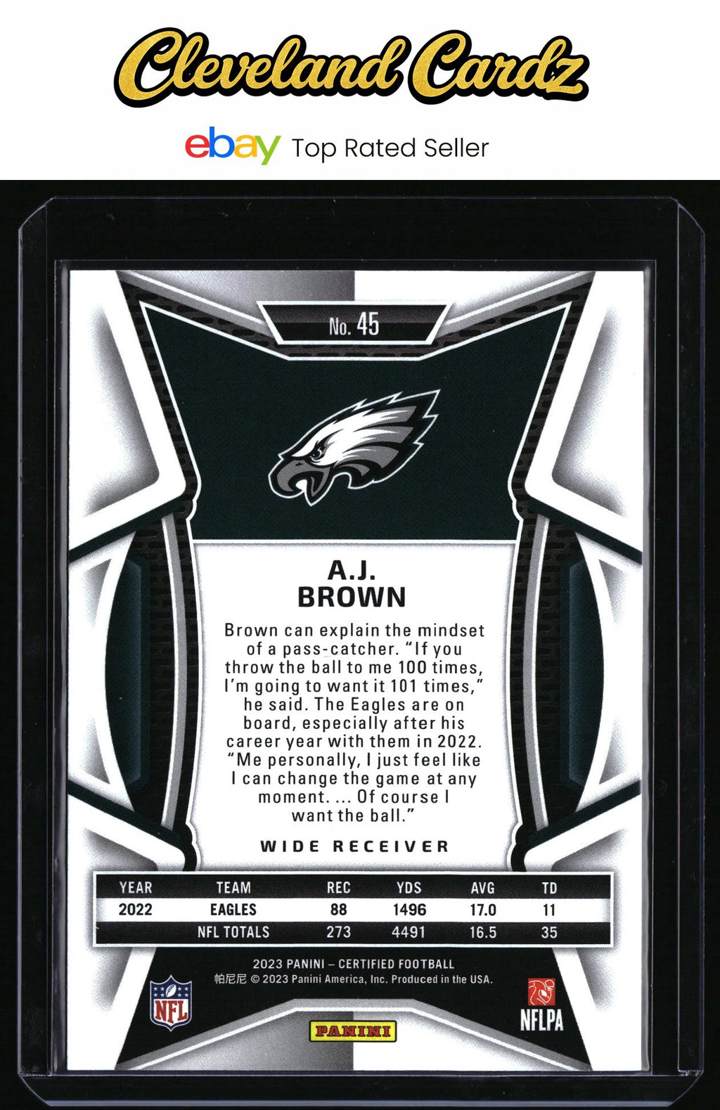 2023 Panini Certified #45 A.J. Brown