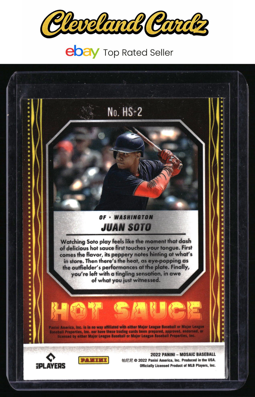 2022 Panini Mosaic #HS-2 Juan Soto Hot Sauce