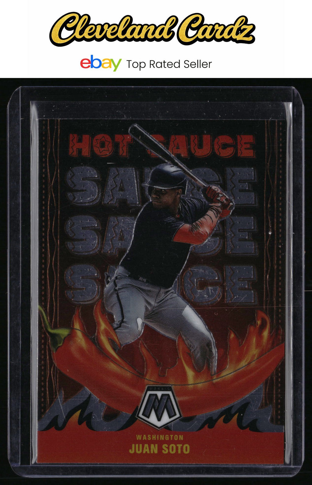 2022 Panini Mosaic #HS-2 Juan Soto Hot Sauce