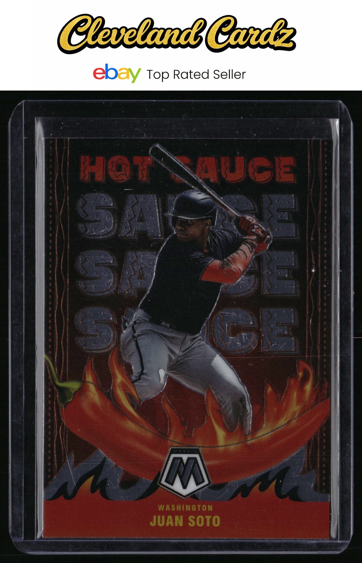 2022 Panini Mosaic #HS-2 Juan Soto Hot Sauce